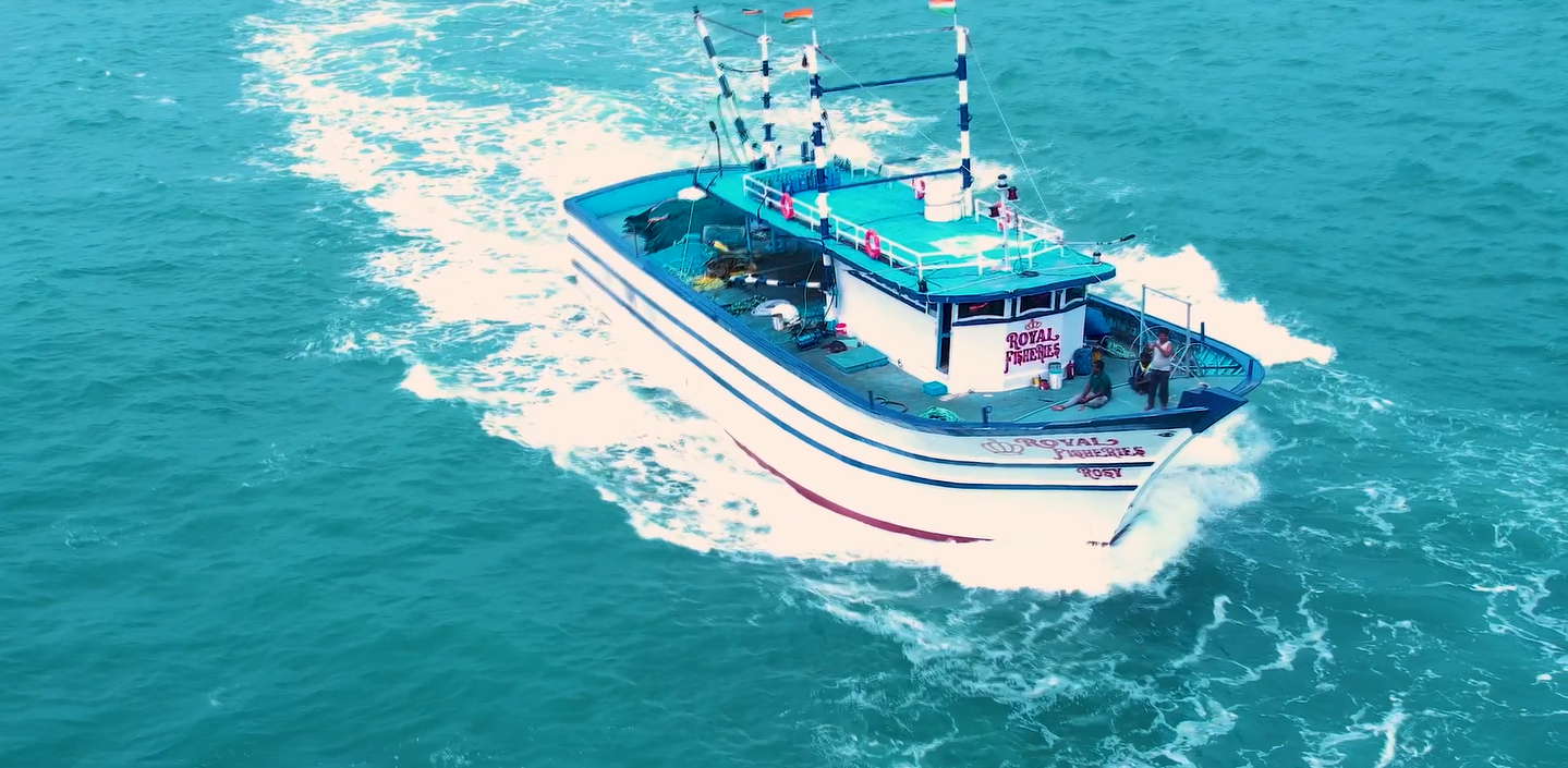 Ocean with Fishing Boat